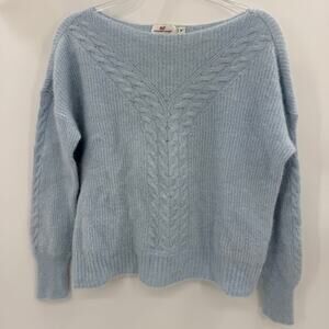 VINEYARD VINES Womens Alpaca Wool Fuzzy Sweater Size M Pull Over Cottage Blue